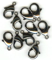 10 22mm Gunmetal Plated Lobster Claw Clasps